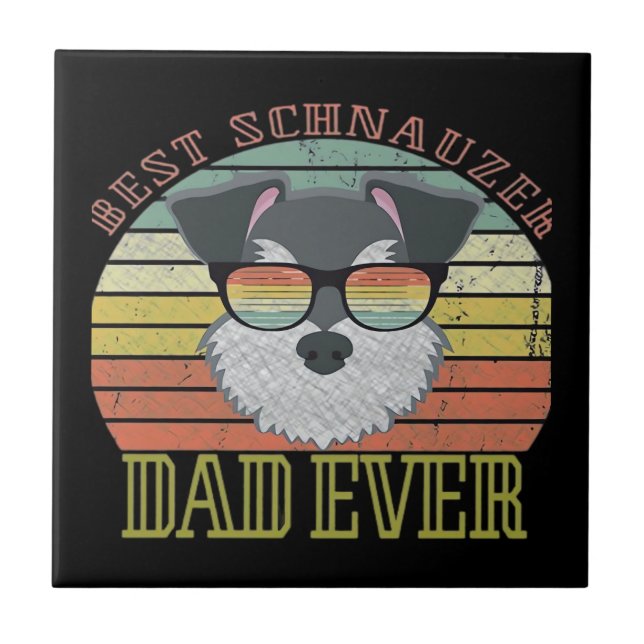 Carreau Meilleur Schnauzer Papa de tous les temps Tshirt F (Devant)