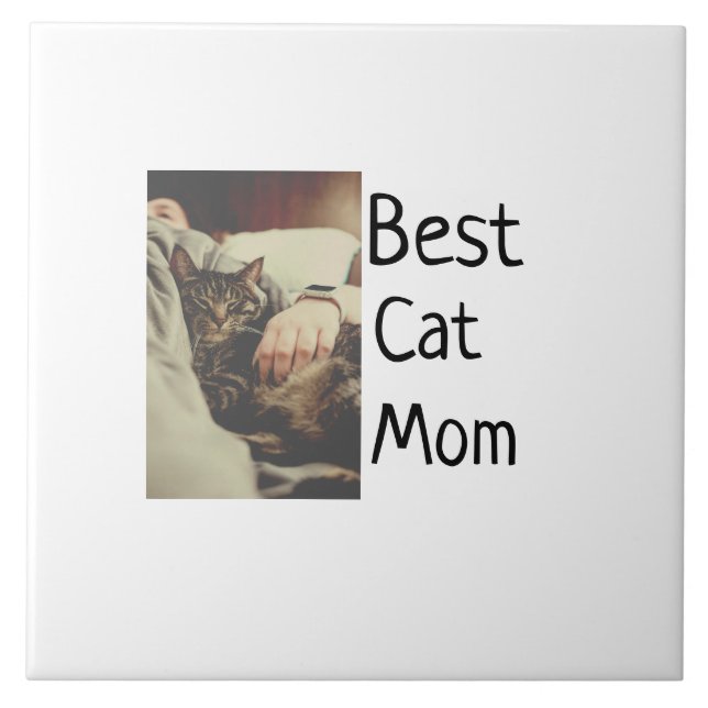 Carreau Meilleure maman chat papa ajouter chat photo nom c (Devant)