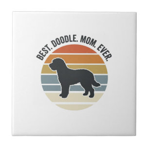 Carreau Meilleure maman Doodle vintage pour chiens design_