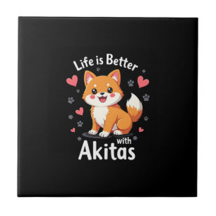 Carreau Meilleure vie avec Akita débardeur