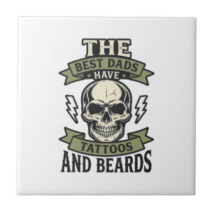Carreau Meilleurs papas ont des tatouages et des barbes Cr