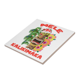 Carreau Mele Kalikimaka le père noël Tiki