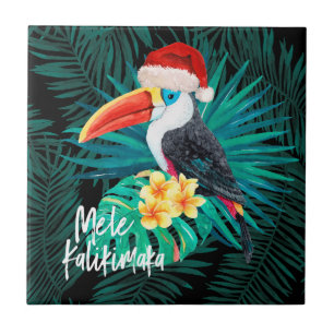 Carreau Mele Kalikimaka Oiseaux de la jungle tropicale