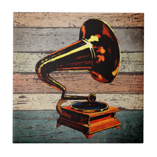 Carreau Mélodie intemporelle : Gramophone Vintage (Devant)