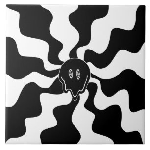 Carreau Melt de sourire - Noir et Blanc