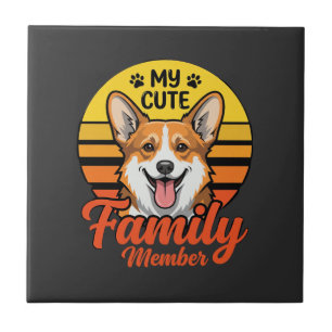 Carreau Membre de la famille Corgi mignon amateur de chien