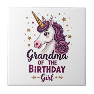 Carreau Mémé Vintage De La Fille De L'anniversaire Licorne