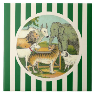 Carreau Ménagerie d'animaux rayés