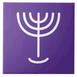 Carreau Menorah blanc violet