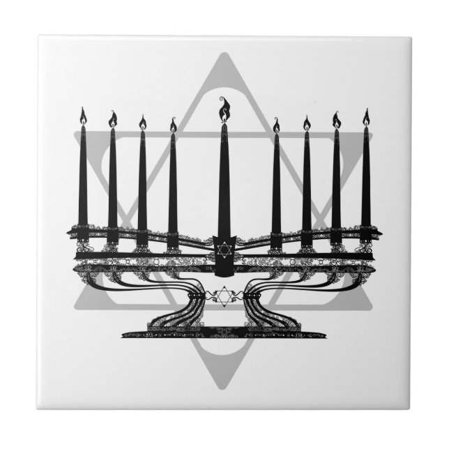 Carreau Menorah et étoile (Devant)