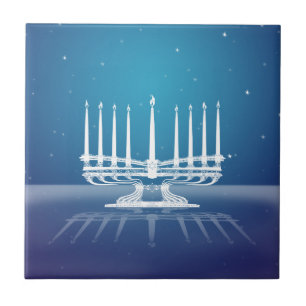 Carreau Menorah illuminé par les étoiles II