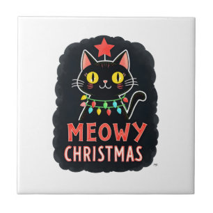 Carreau Meowy Catmas Chat Noël Mignon Chatons Chats Père N
