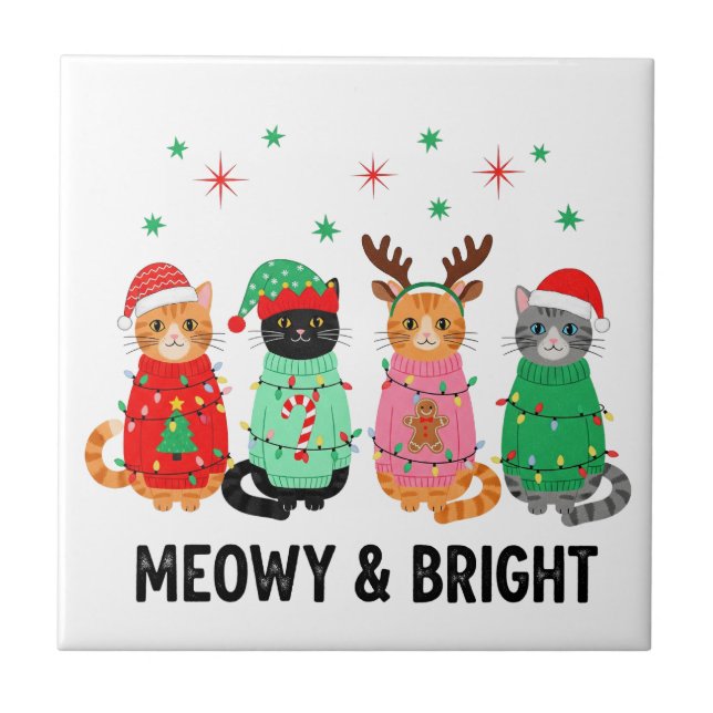 Carreau Meowy Christmas Cat (Devant)