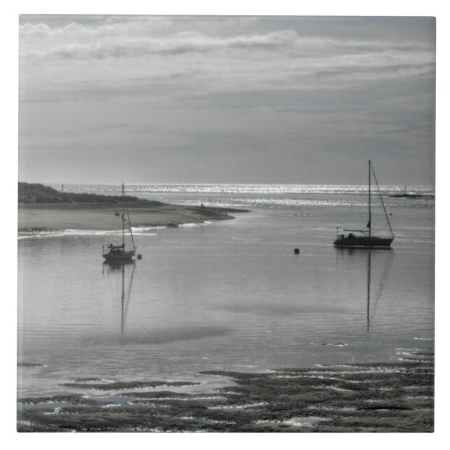 Carreau Mer grise et voiliers Carrelage céramique (Devant)