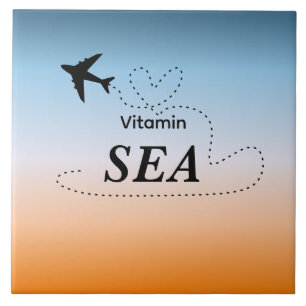 Carreau Mer vitaminée Couleur Été Orange Avion