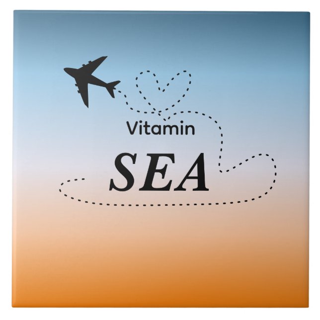 Carreau Mer vitaminée Couleur Été Orange Avion (Devant)