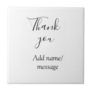 Carreau Merci ajoutez un nom message simple calligraphie é