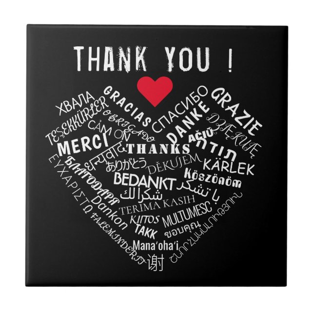 Carreau Merci Carrelage en céramique multilingue Vos coule (Devant)