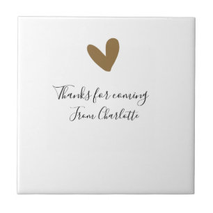 Carreau merci d'être venu/e nom à ajouter message texte cœ