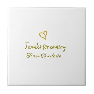 Carreau merci d'être venu nom du message texte cœur d'or