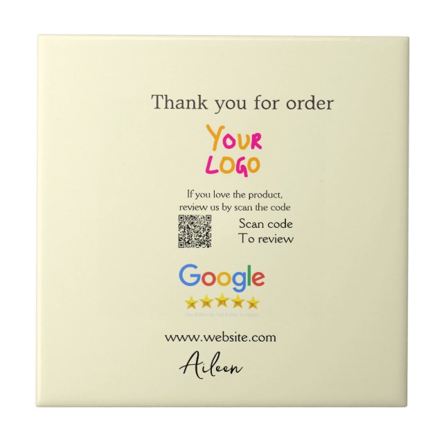 Carreau Merci Google avis scan QR entreprise (Devant)