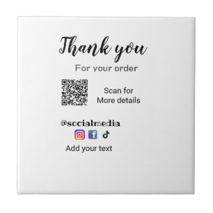 Carreau Merci pour votre commande ajouter q r coordonnées 