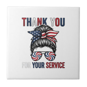 Carreau Merci pour votre service patriotique Bun Messy Shi