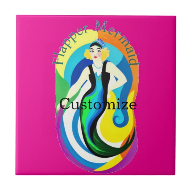 Carreau Mermaid Flapper Colorée Thunder_Cove (Devant)