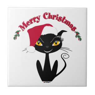 Carreau Merry Christmas Kitty Cat
