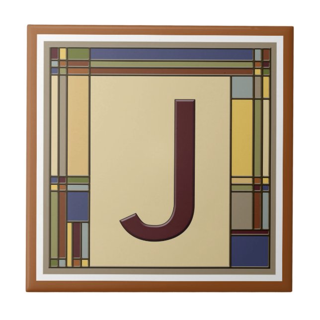 Carreau Merveilleux Arts & Métiers Géométrique Initial J (Devant)