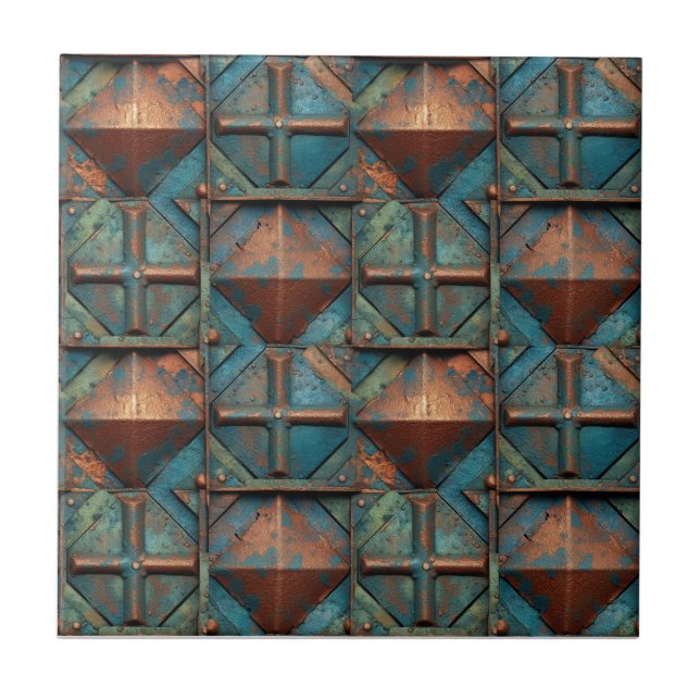 Carreau Métal en fer rouillé (Devant)