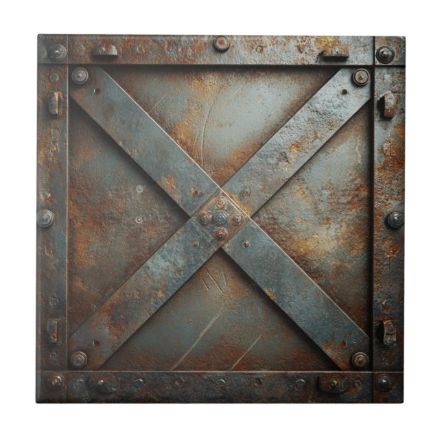 Carreau Métal Industriel Rustique (Devant)