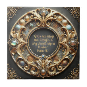 Carreau Métal orné et bijoux Bible Verse