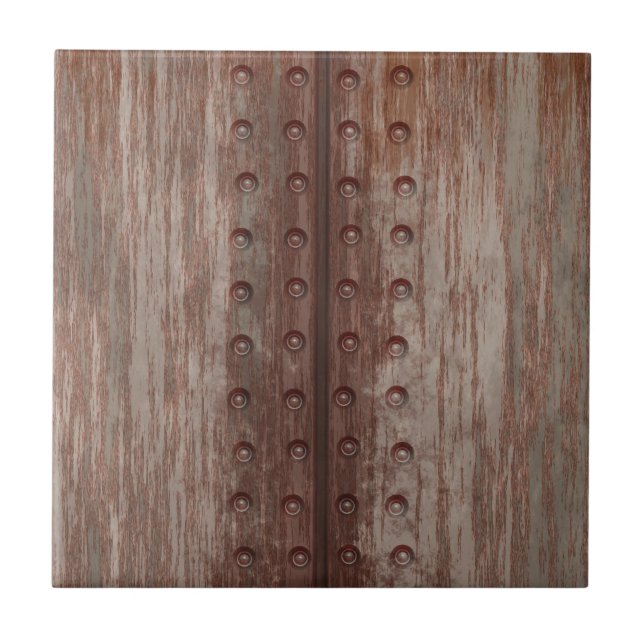 Carreau Métal rouillé riveté sale (Devant)