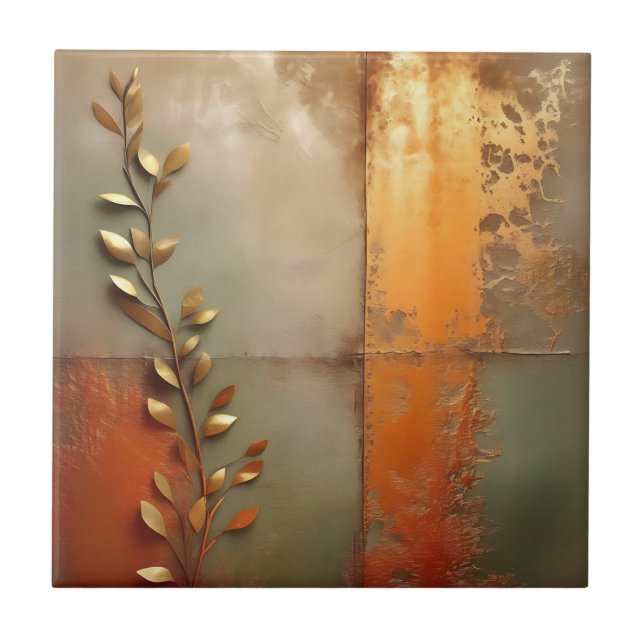 Carreau Métal texturé en cuivre (Devant)