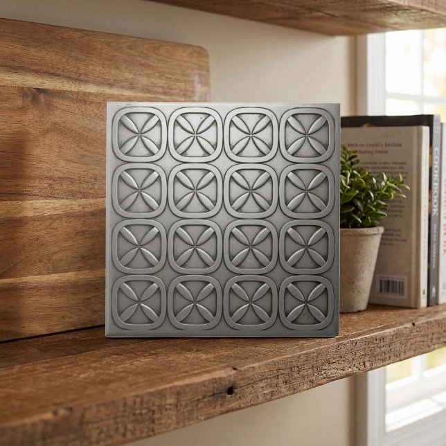 Carreau Metallic Geometric Tarnished Silver #5 ID1227 (Créateur téléchargé)