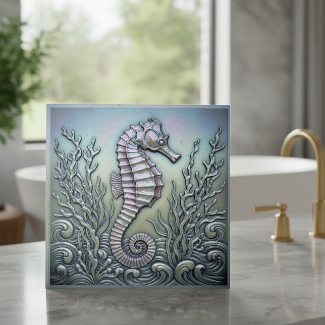 Carreau Metallic Iridescent Seahorse D1223 (Créateur téléchargé)