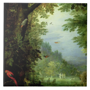 Carreau Mettez à la terre ou le paradis terrestre, détail