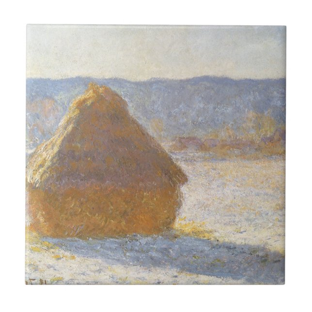 Carreau Meule de foin au matin, effet de neige de Claude M (Devant)