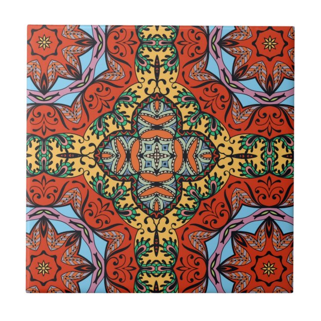Carreau Mexican folk ethnic colorful seamless (Devant)