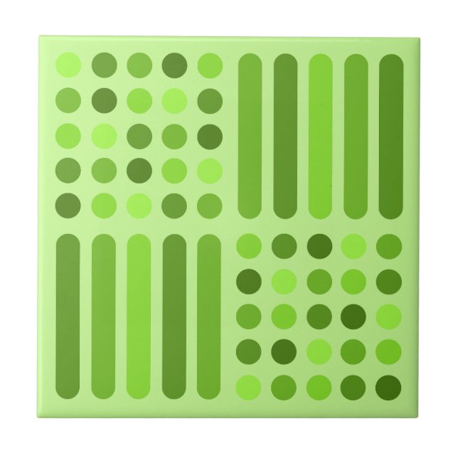 Carreau Mi-siècle Cercles modernes Lignes Chartreuse (Devant)