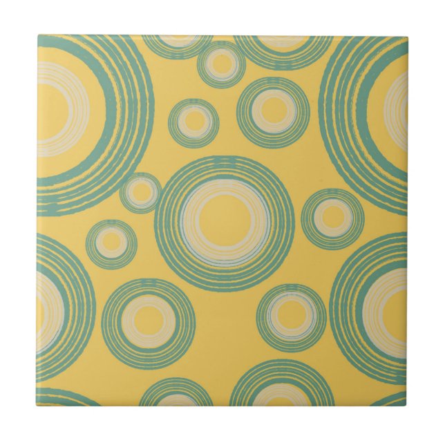 Carreau Mi-siècle moderne Cercle jaune (Devant)