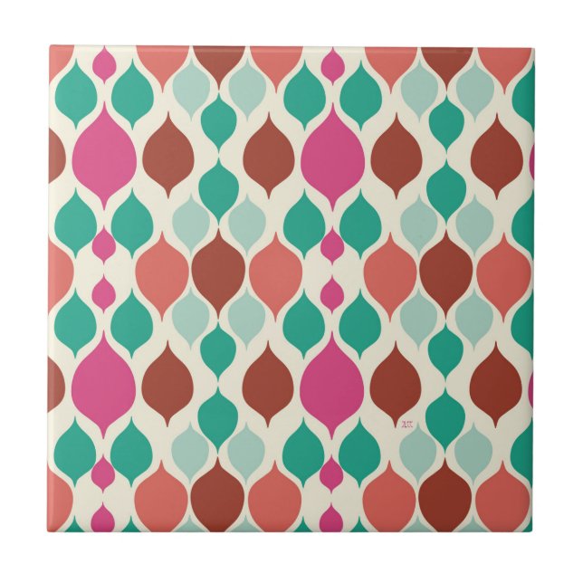 Carreau Mi-siècle moderne coloré géométrique  (Devant)
