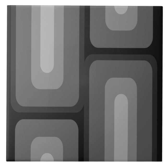 Carreau Mi-Siècle Moderne Long Rectangles gris foncé (Devant)