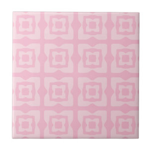Carreau Mi-Siècle Moderne Motif Abstrait Frappe rose
