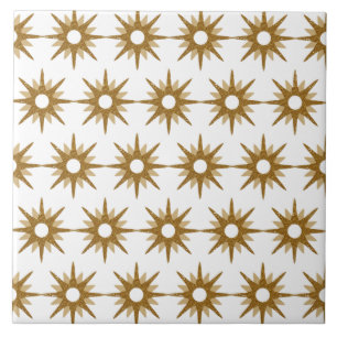 Carreau Mi-siècle moderne Motif de démarrage or grand