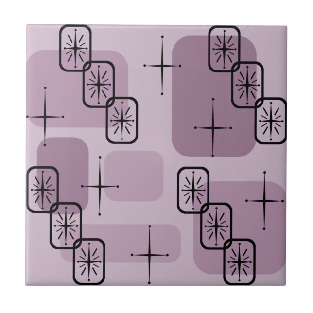 Carreau Mi-siècle moderne Spoutnik Mauve (Devant)