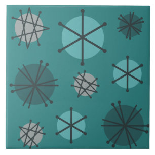 Carreau Mi-Siècle Moderne Starburks Turquoise