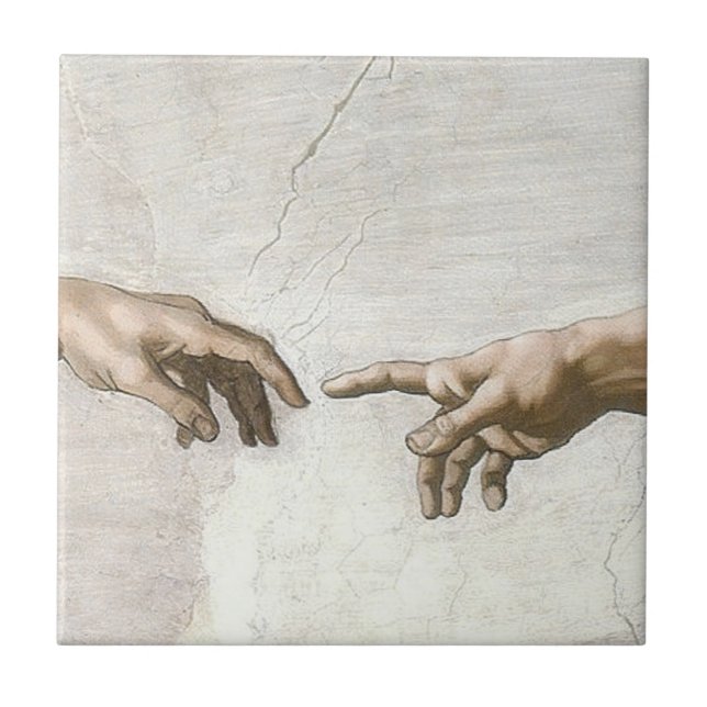 Carreau Michelangelo Création d'Adam Mains Beaux-Arts (Devant)