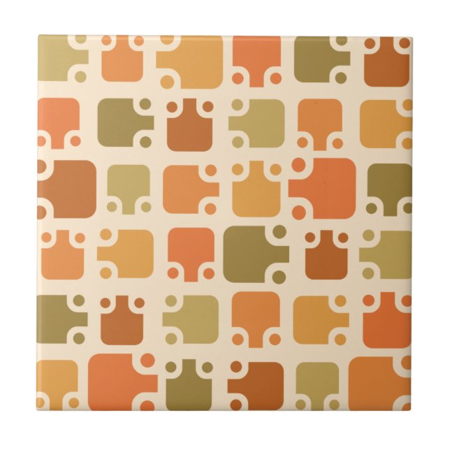 Carreau Mid Century Modern Pattern Ochre (Devant)
